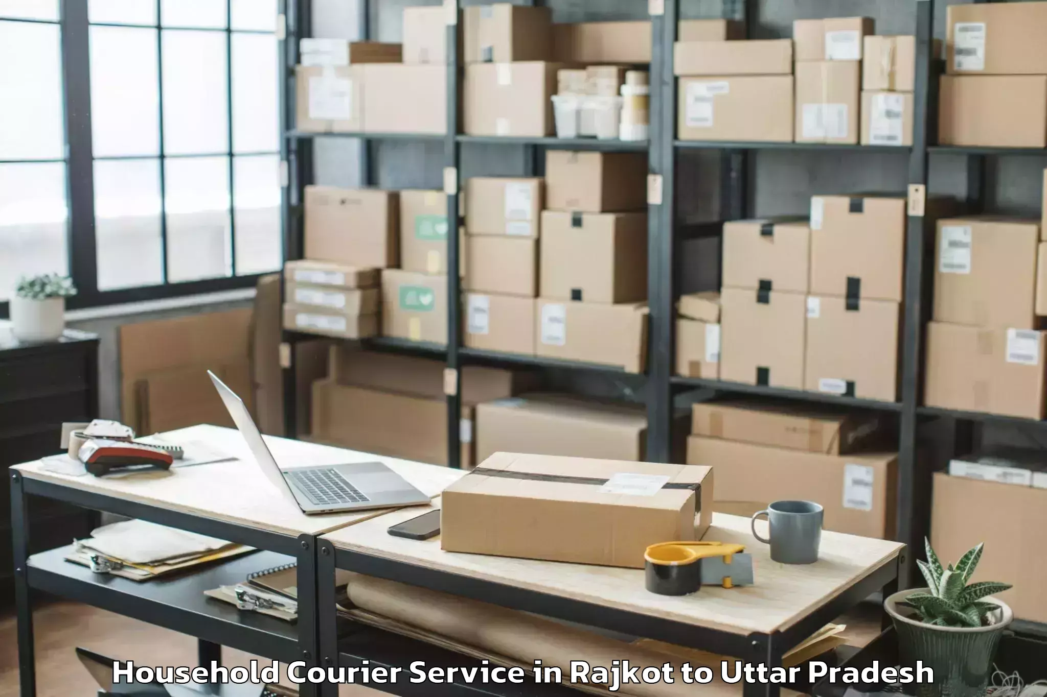 Quality Rajkot to Sikandra Household Courier